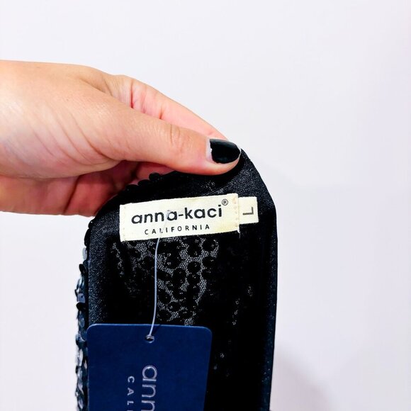 ANNA KACI Black Sequin Off-Shoulder Top | Large * - Picture 7 of 9